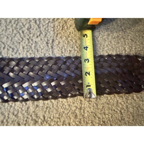Newport News Wide Brown Woven Leather Belt 4” Wide Small/Medium Rn 114261 main image 5